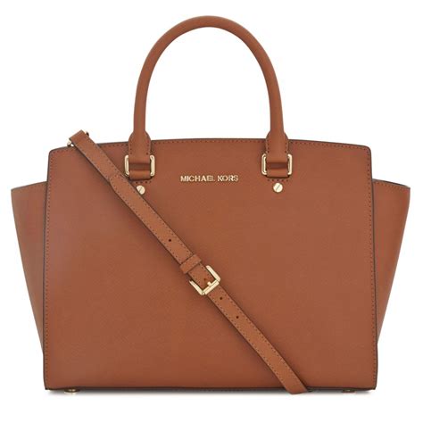 michael kors brown leather tote.